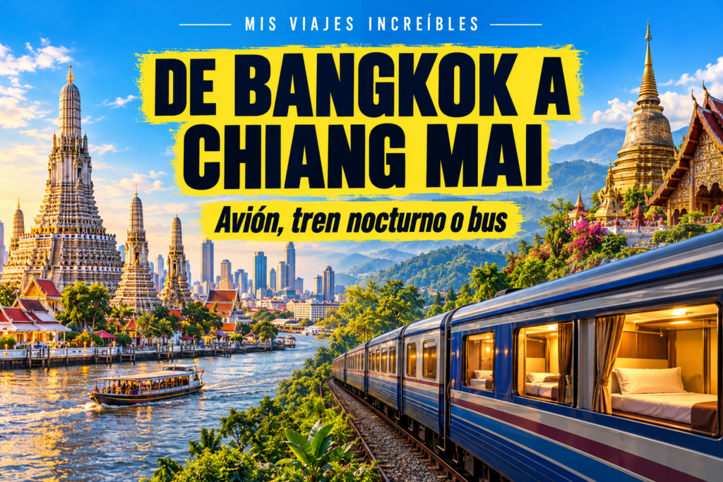 Cómo ir de Bangkok a Chiang Mai: avión, tren nocturno o bus (precios 2026)